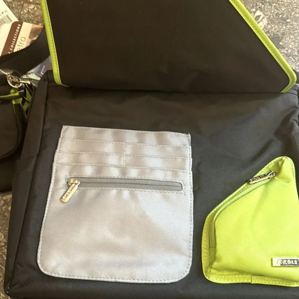 JJ Cole black/lime/gray pattern multi compartment… - image 3